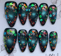Teal cat eye glitter