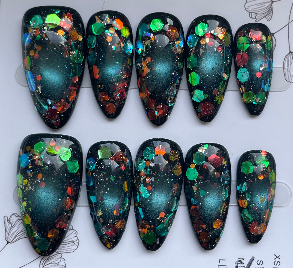 Teal cat eye glitter