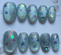 mint cat eye glitter