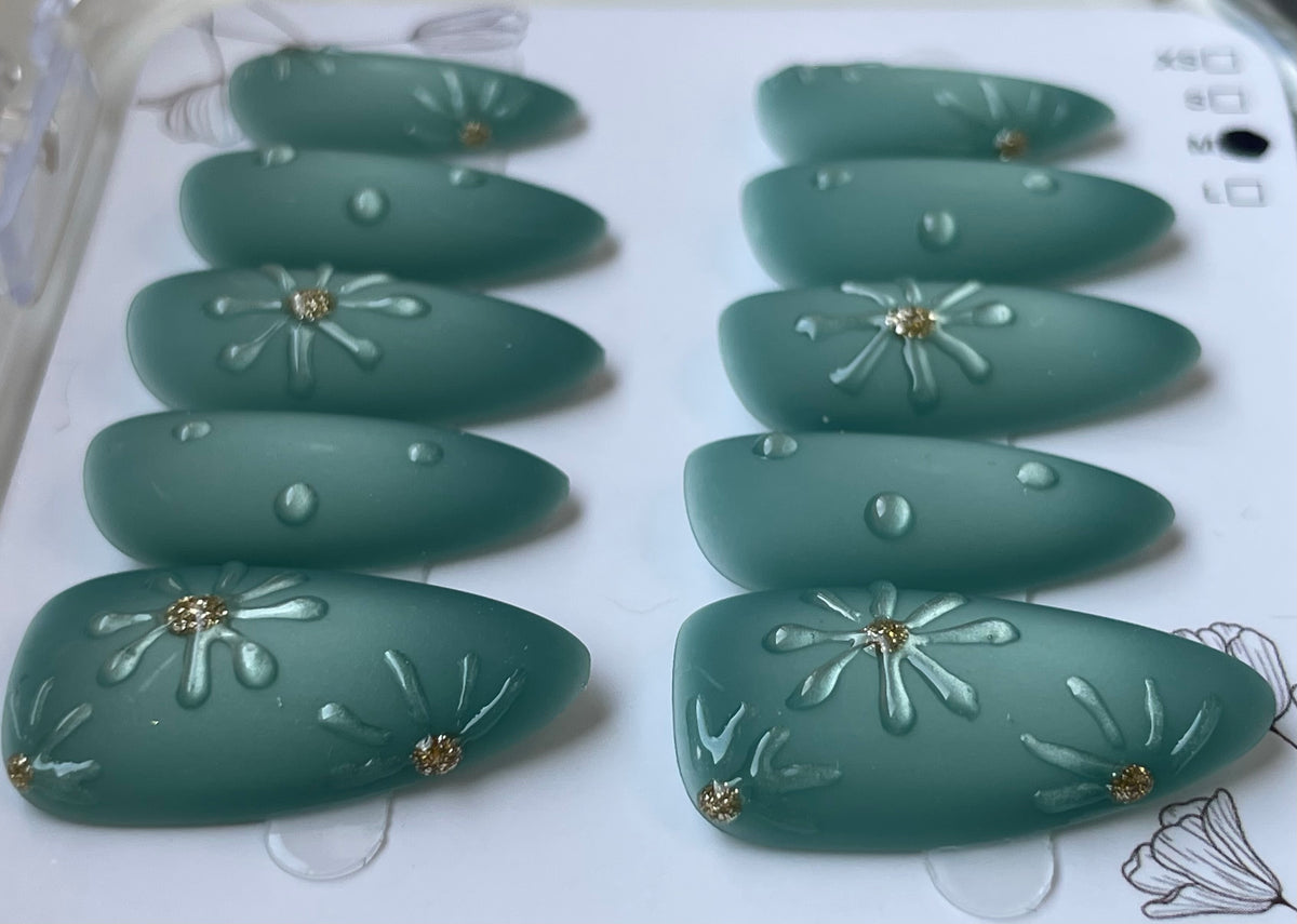 Sea green matte flower