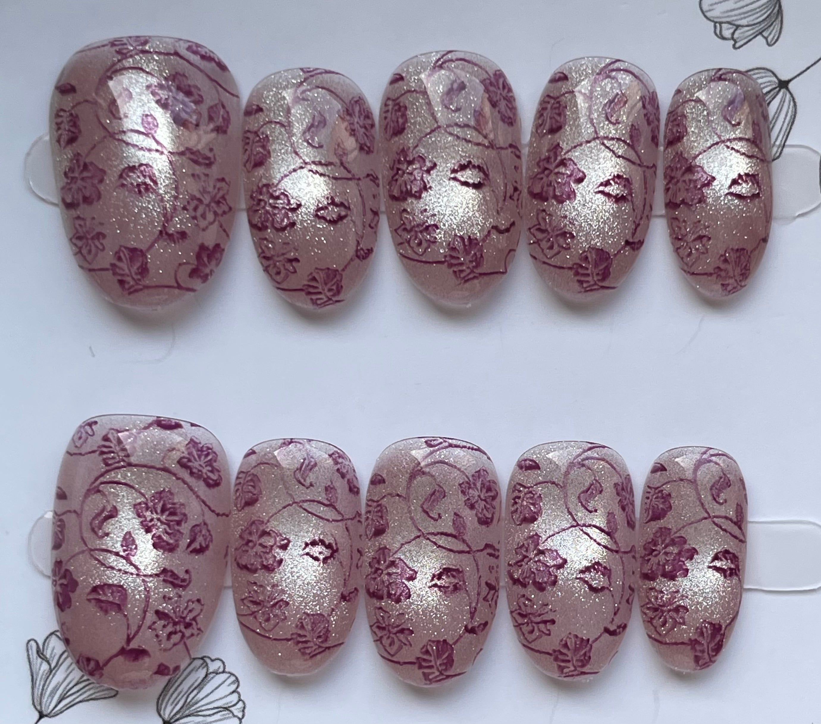 purple flower print cat eye