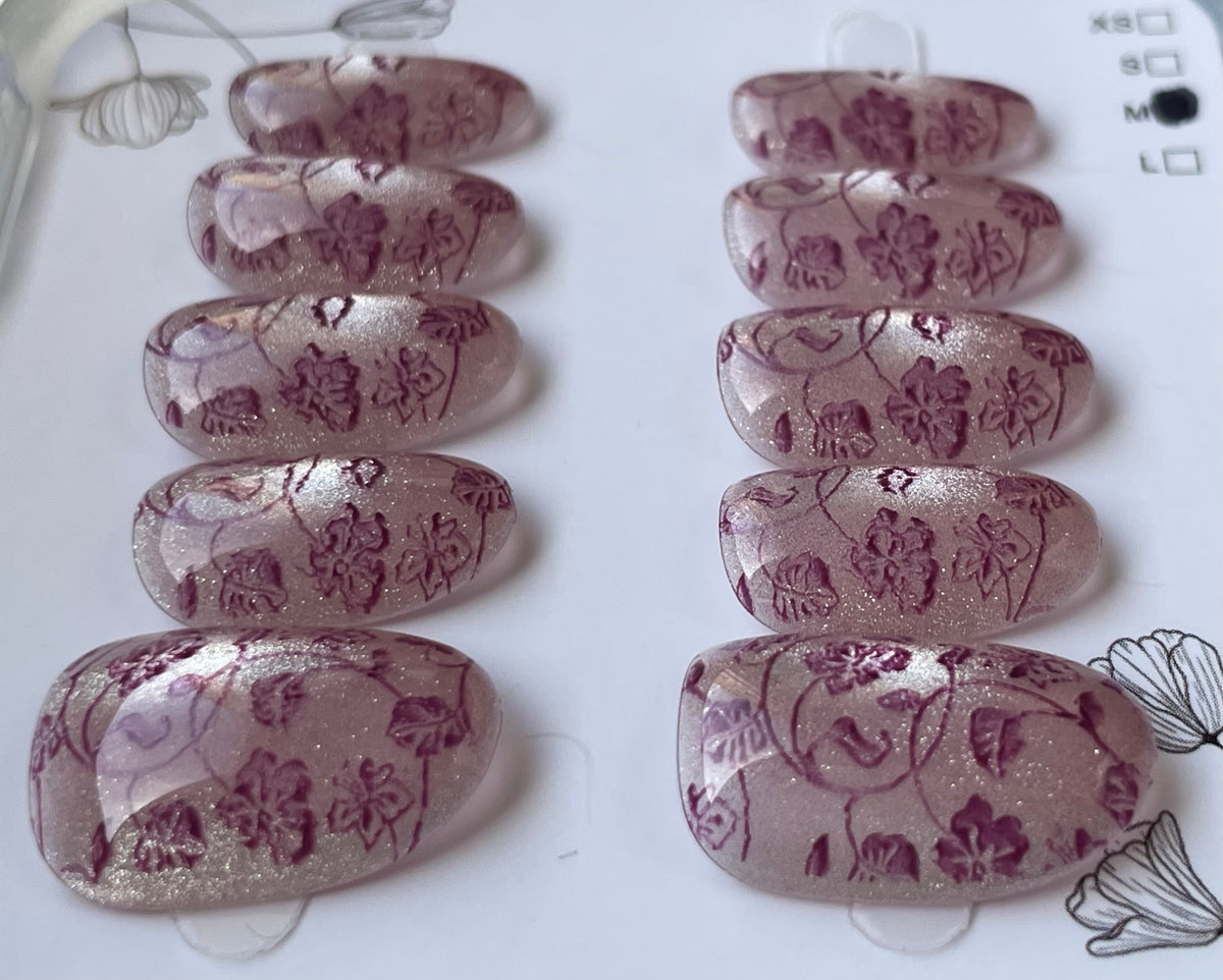 purple flower print cat eye
