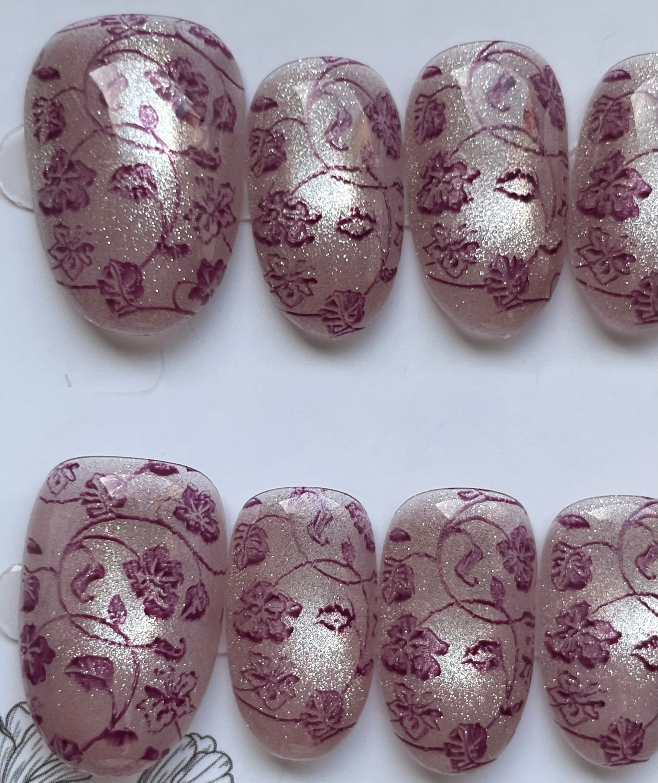 purple flower print cat eye