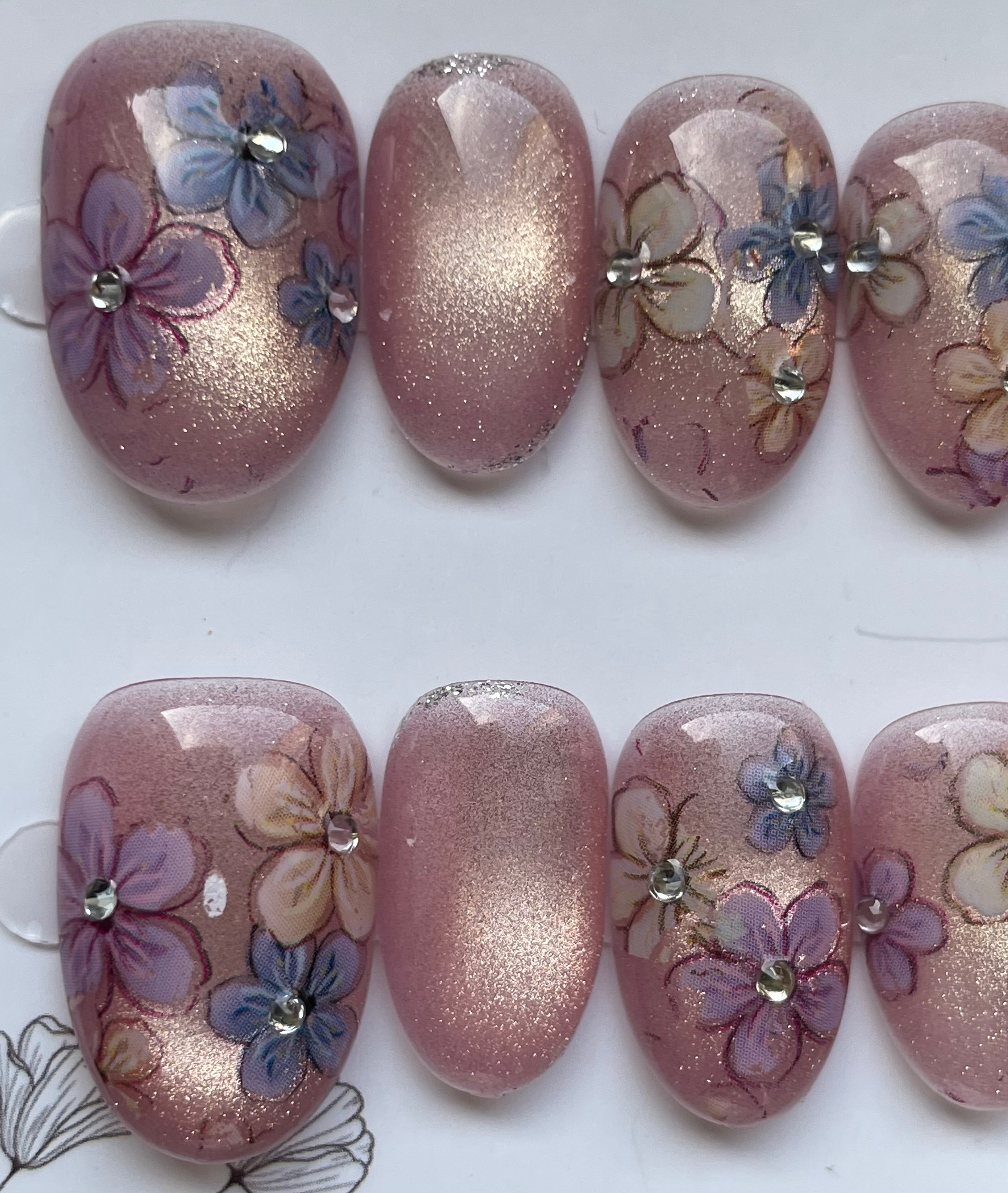 floral pink cat eye
