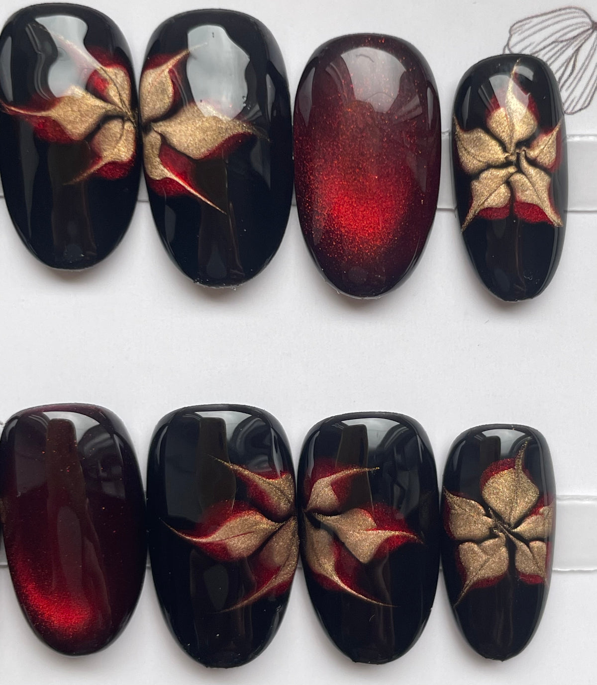 Deep red gold flower