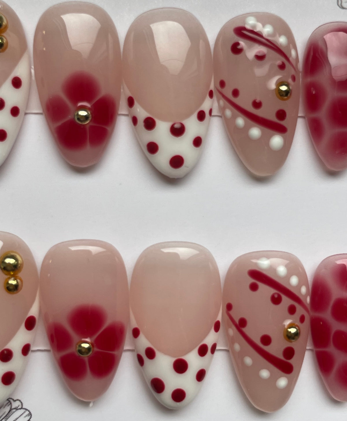 Red polka floral