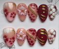 Red gold floral