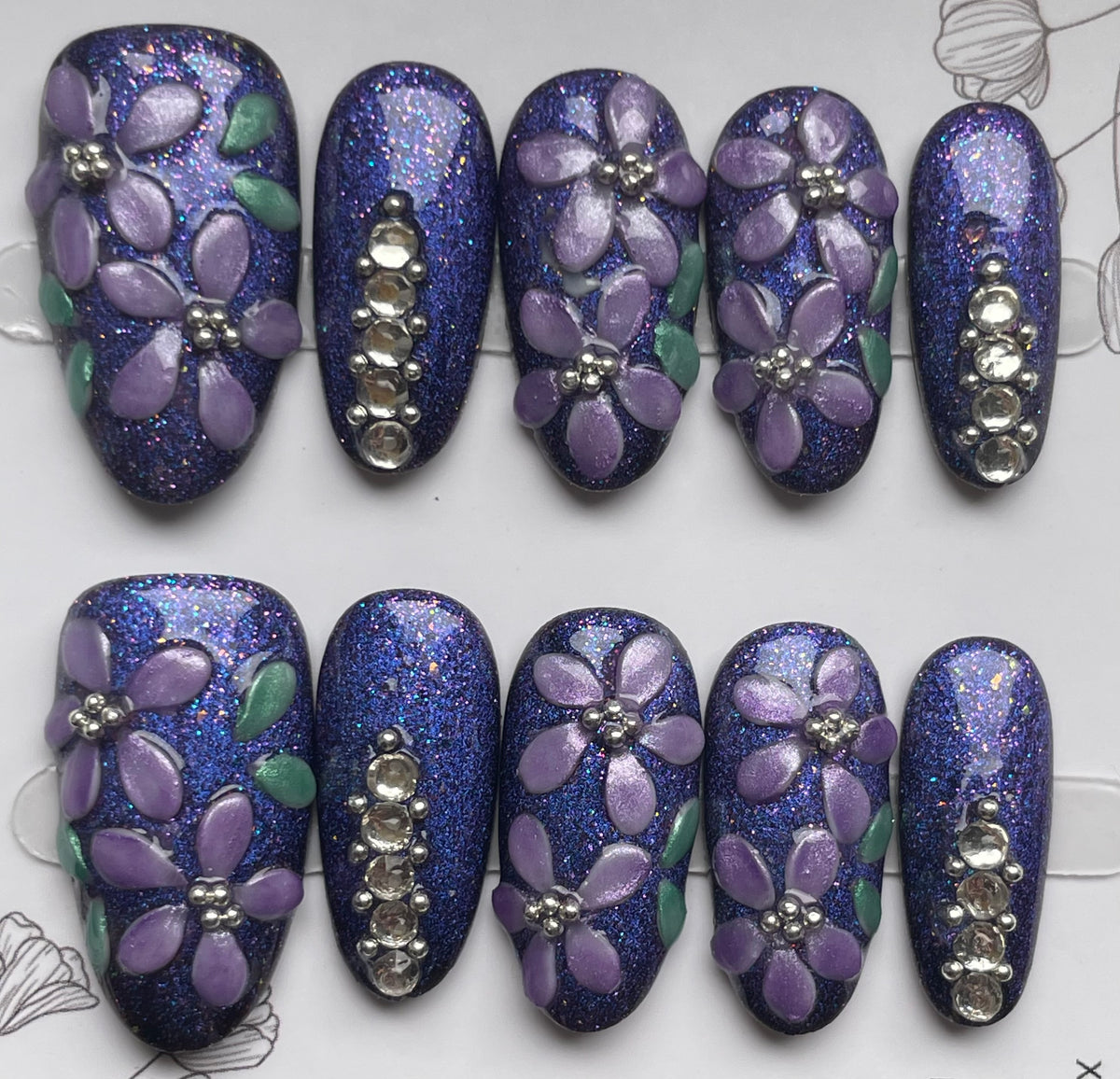 Purple glitter flower