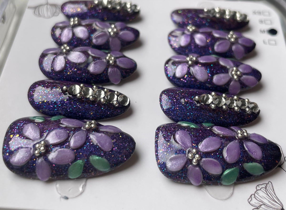 Purple glitter flower