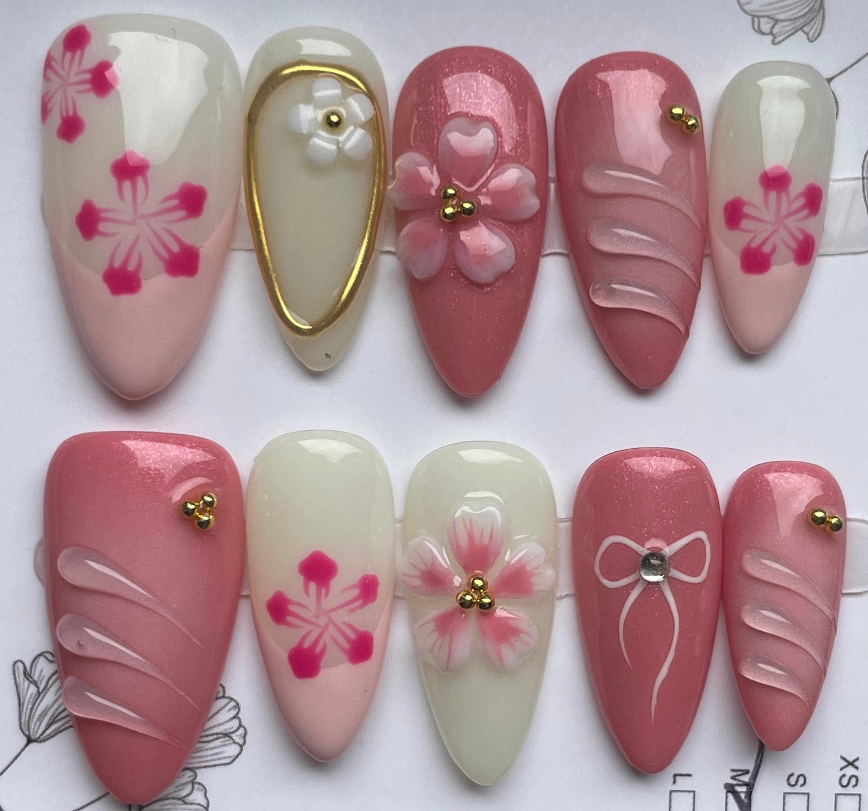 Pink accent bow