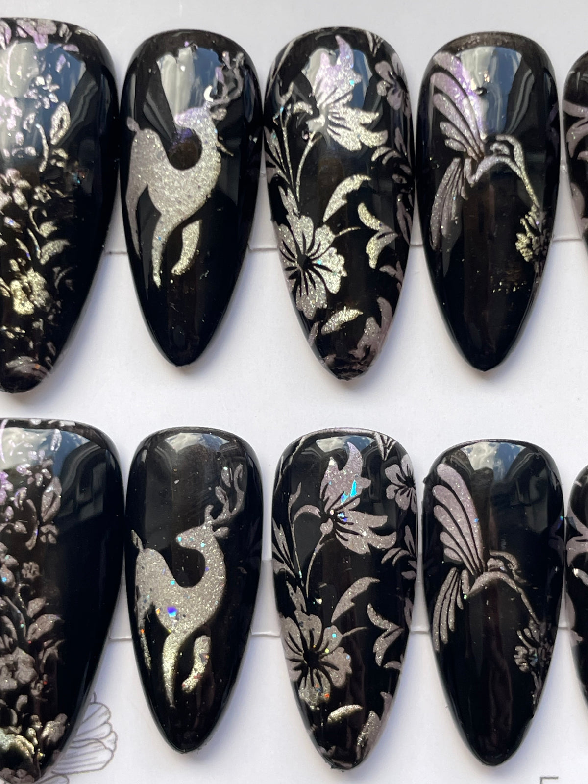 Stag floral black