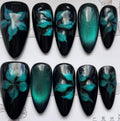 Deep teal flower almond
