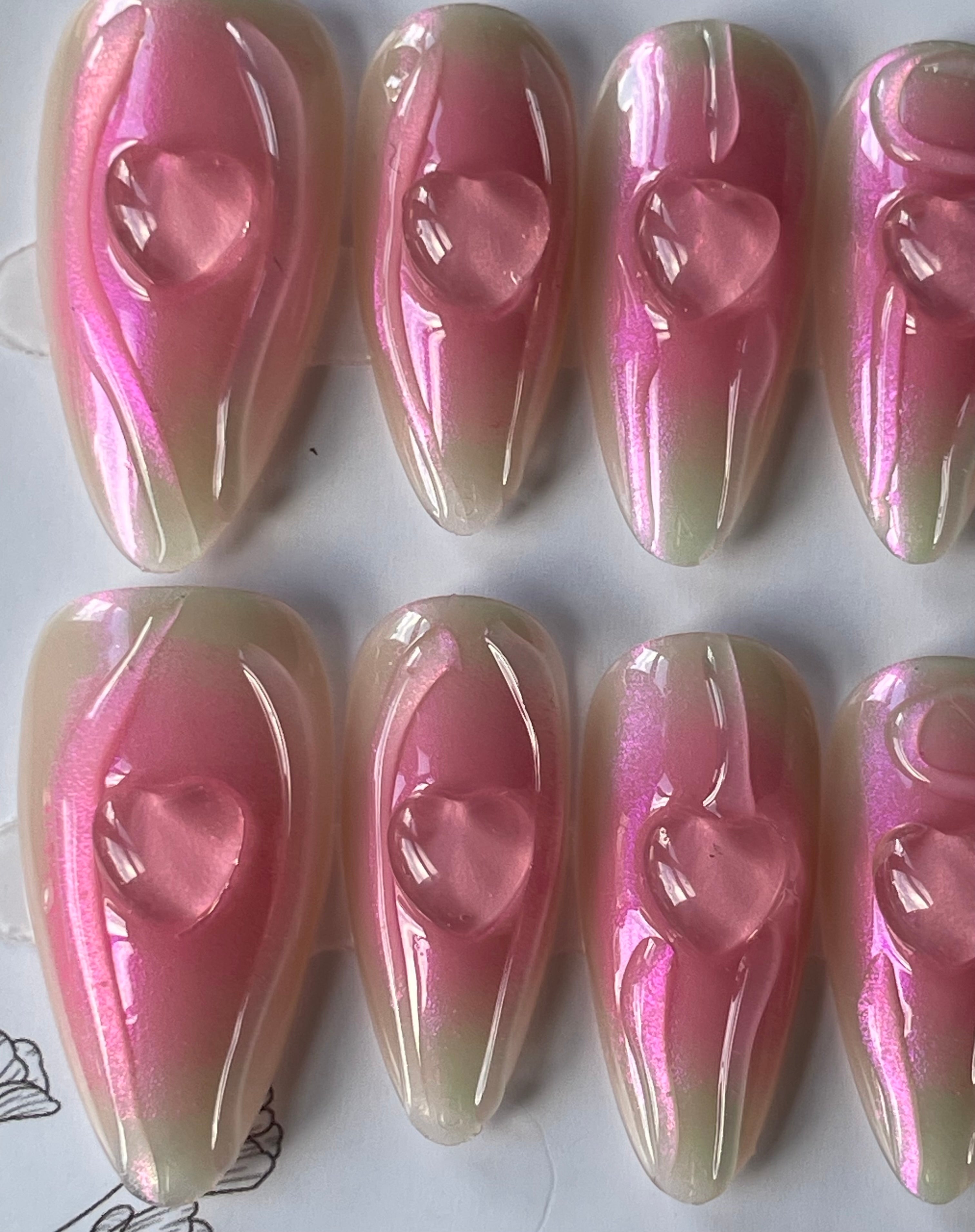 Pink halo 3D heart