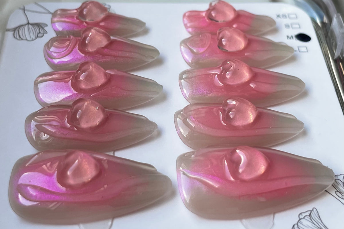 Pink halo 3D heart