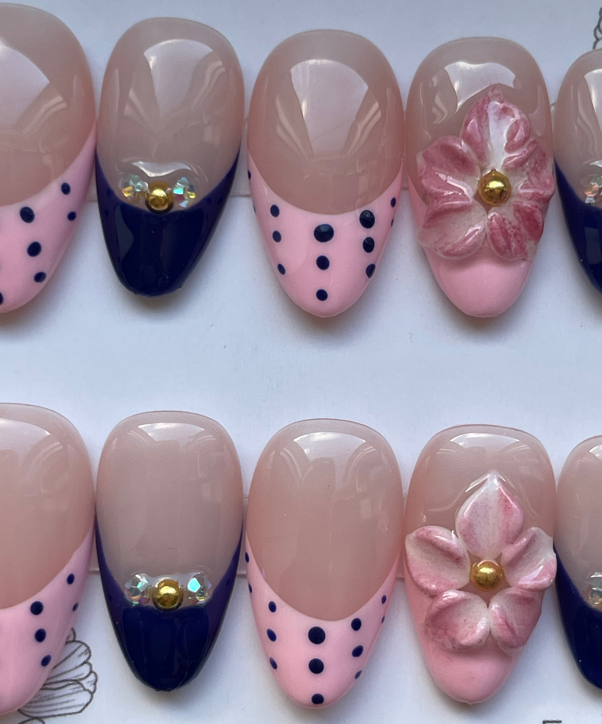 Pink and navy tip