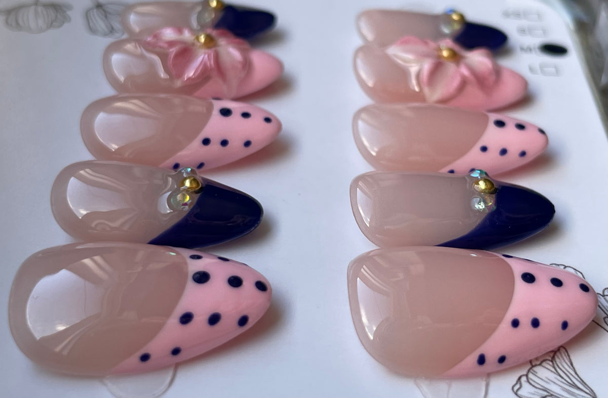 Pink and navy tip