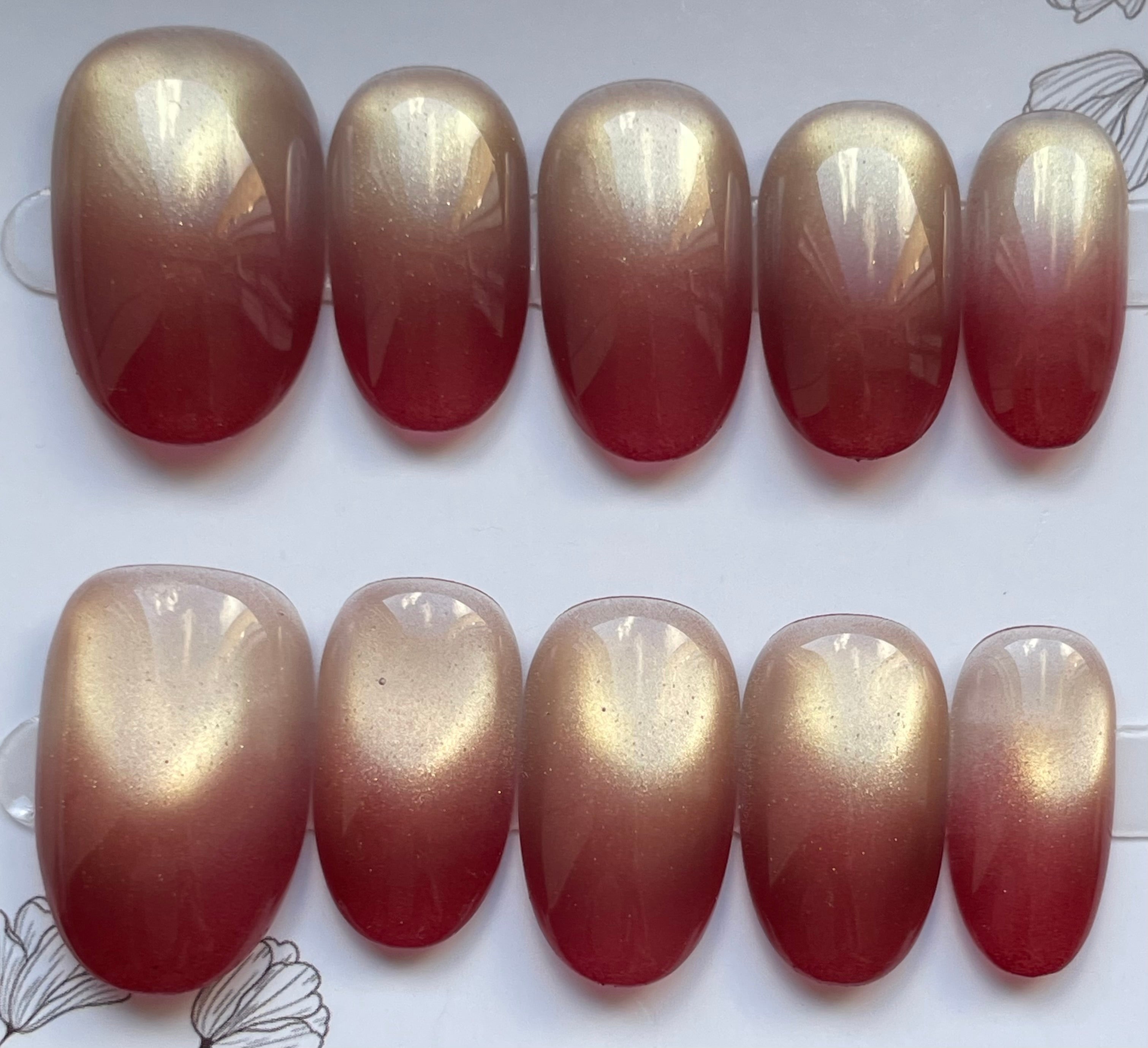 Champagne berry ombre cat eye