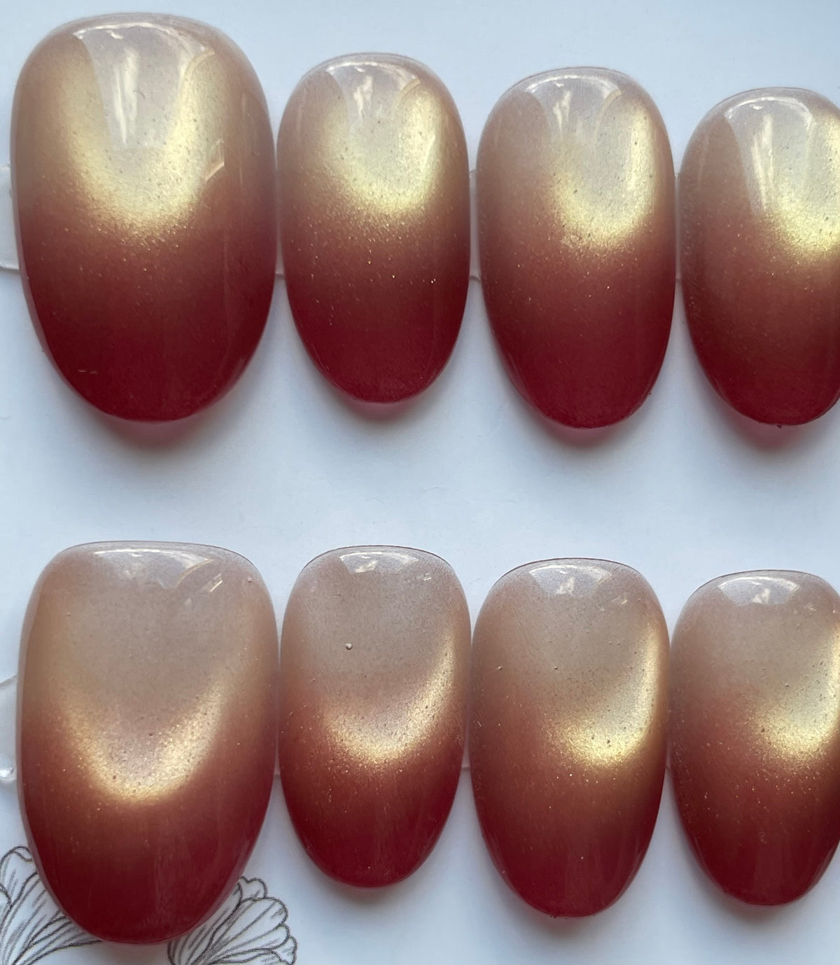Champagne berry ombre cat eye