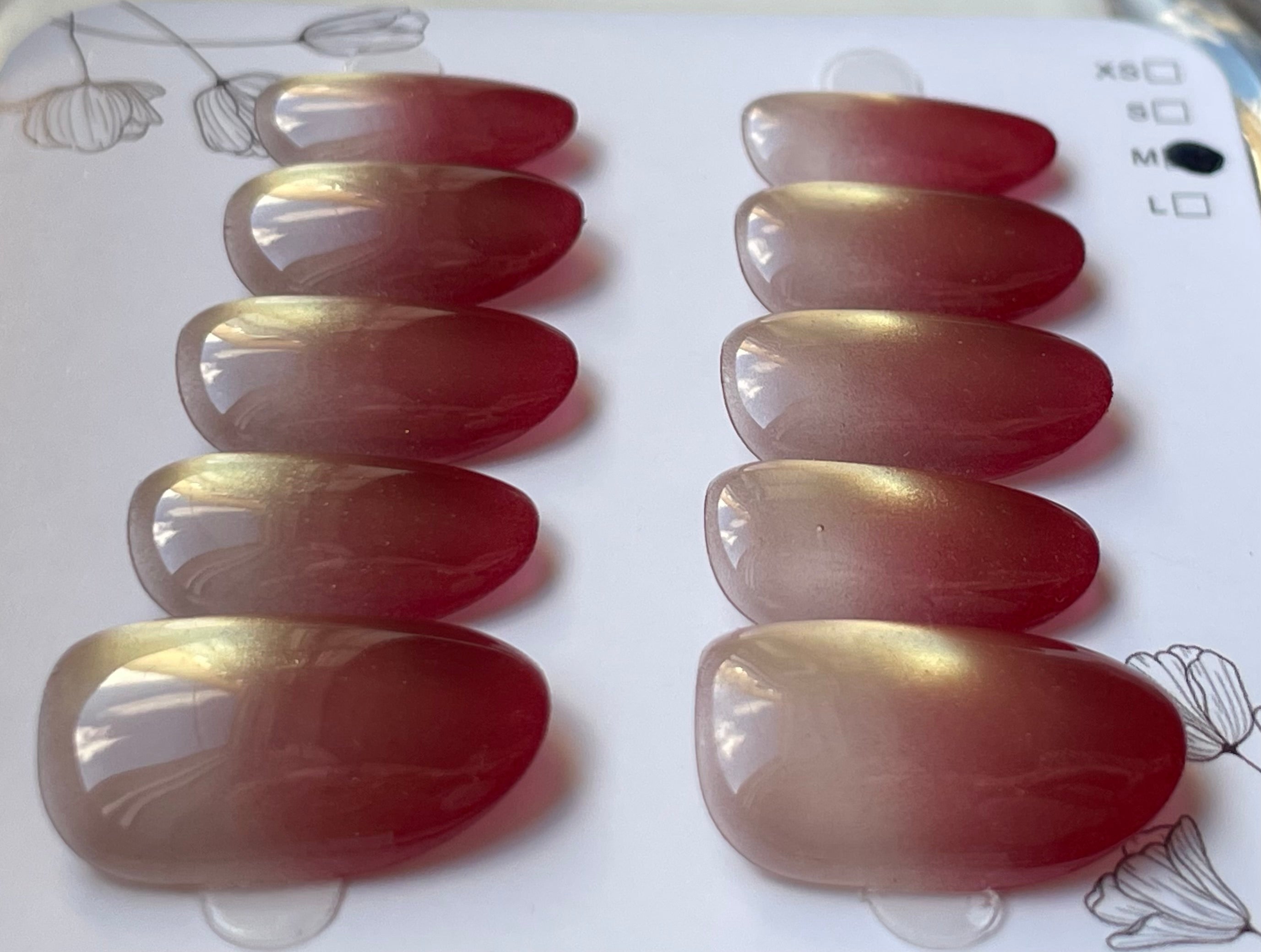 Champagne berry ombre cat eye