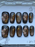 Gold mocha 3 petal square